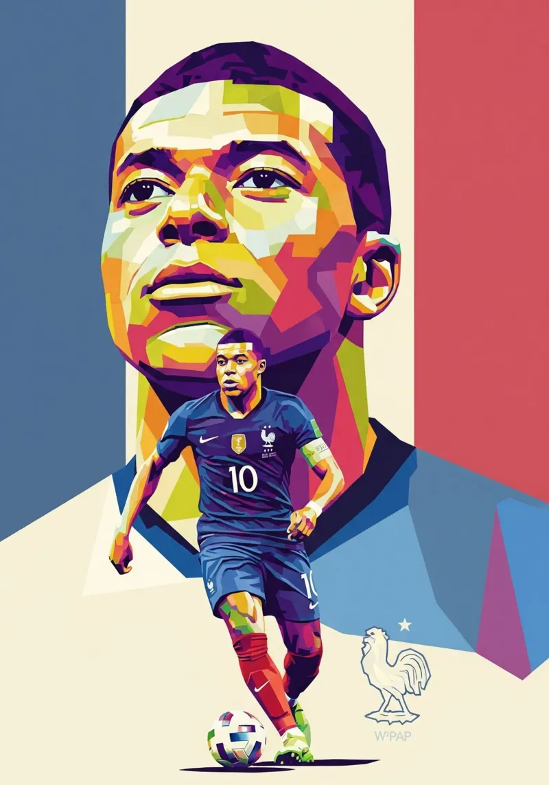 Kylian Mbappe - Frankrijk canvas met Baklijst van Hantamrata