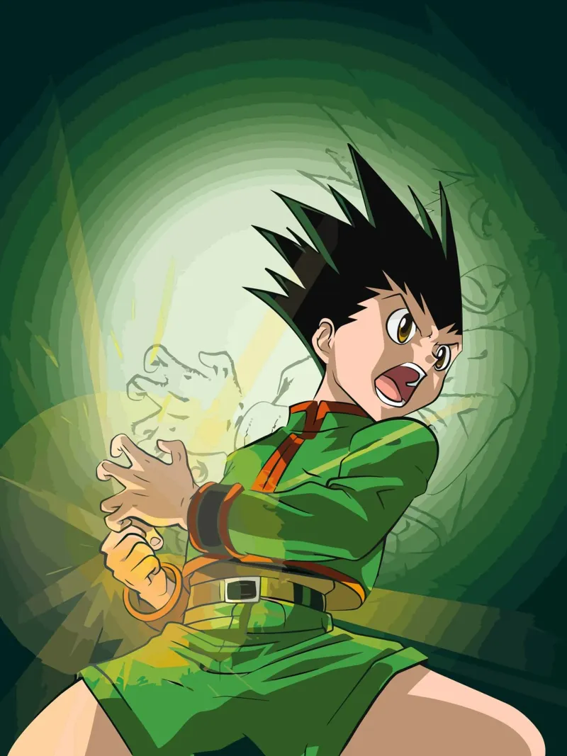 Gon Freecss Hunter X Hunter Leinwand mit Schattenfugenrahmen von Dumery Art