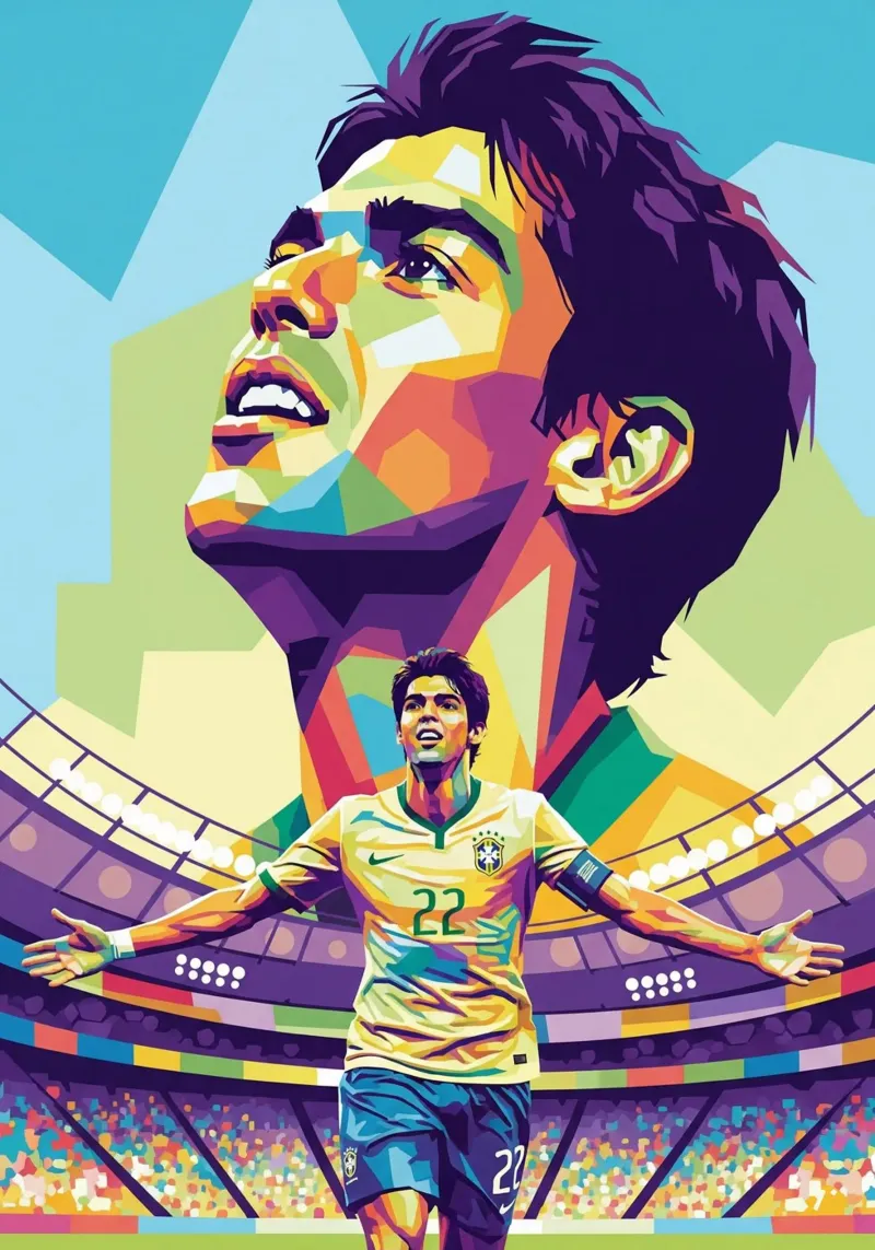 Richardo Kaka viering #1 canvas met Baklijst van Hantamrata