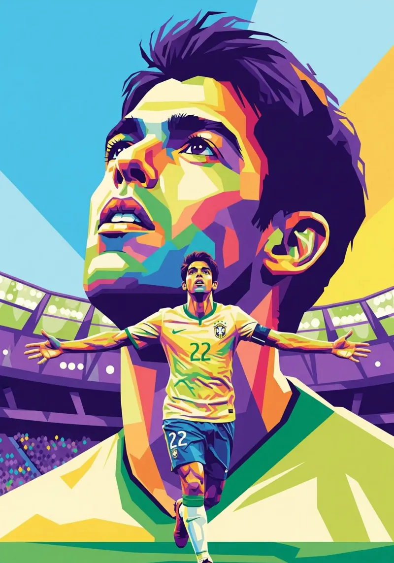Richardo Kaka viering #2 canvas met Baklijst van Hantamrata