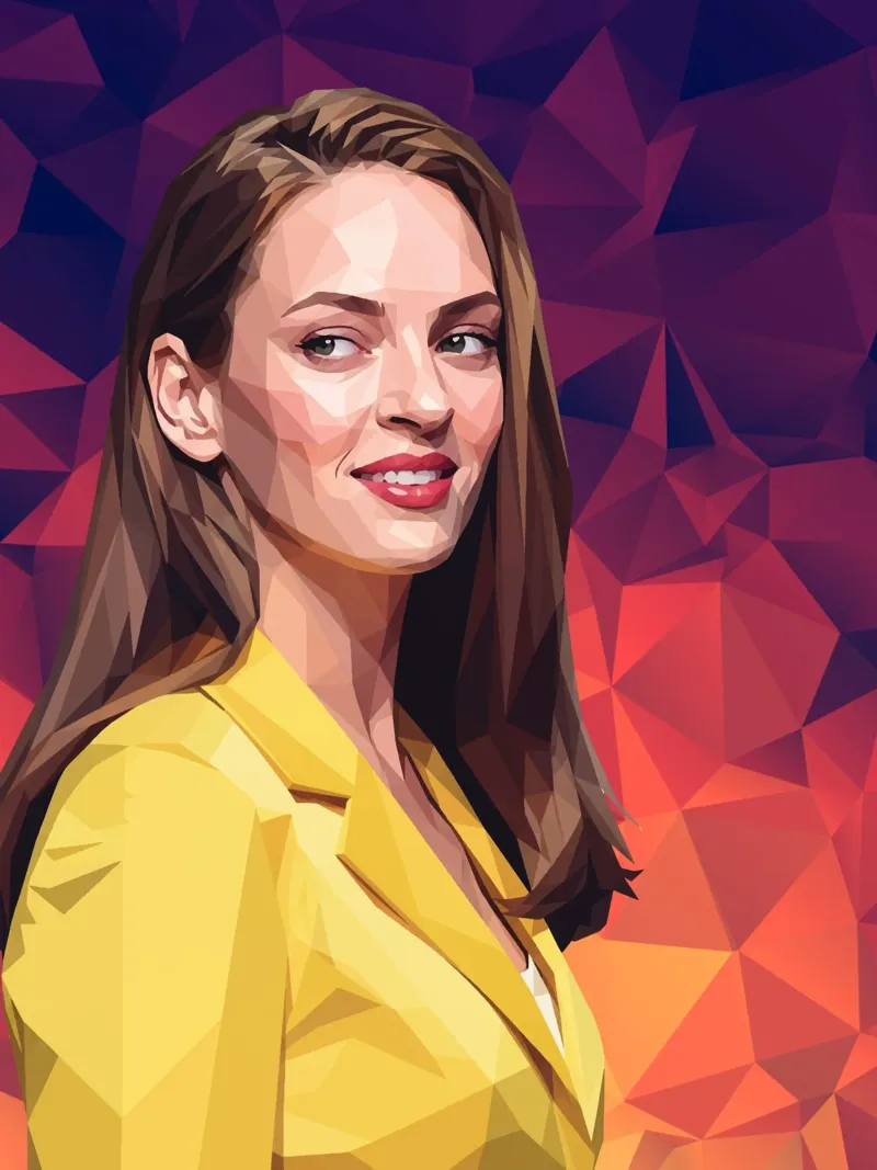 Uma Thurman Low poly poster da Low Profile