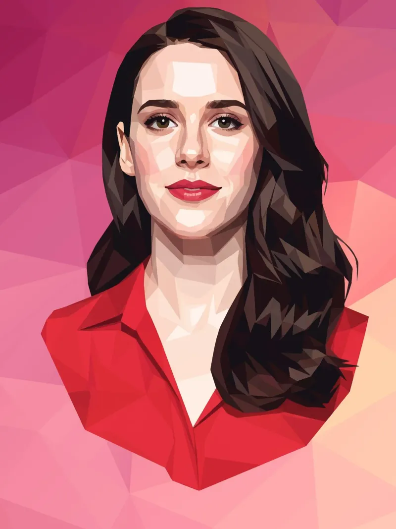 Rachel Brosnahan Lowpoly poster con telaio in alluminio da Low Profile
