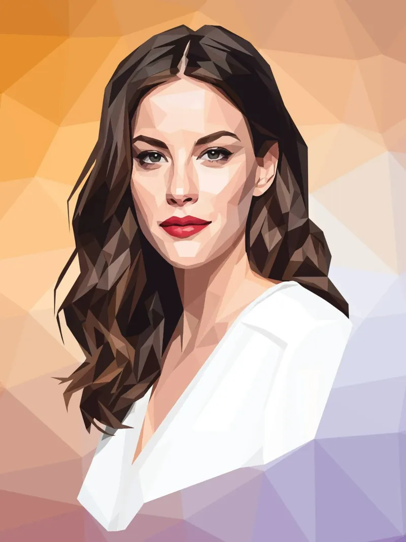 Liv Tyler Lowpoly tela con Cornice a cassetta da Low Profile