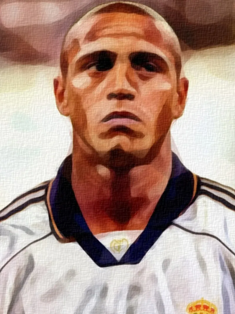 Roberto Carlos in Real Madrid canvas met Baklijst van dan band