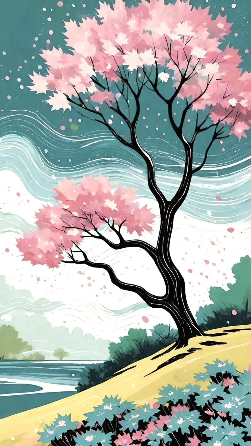 curve wind blossom tela con Cornice a cassetta da melts