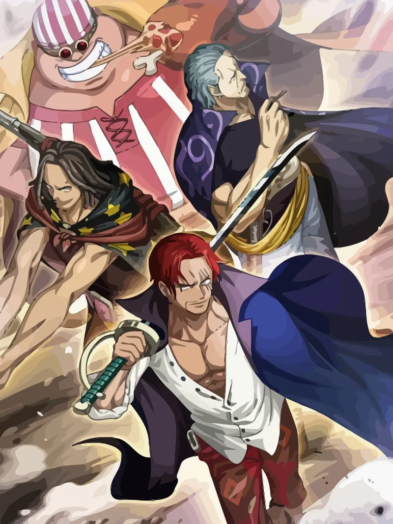 Akagami Pirates One Piece tela con Cornice a cassetta da Dumery Art