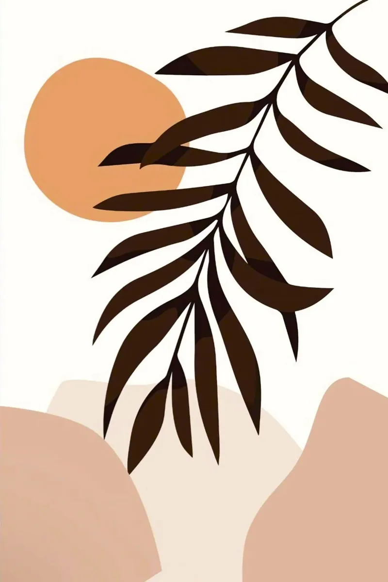 line shape branch curve poster con telaio in alluminio da hamily