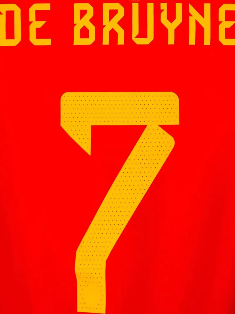 België Elftal Trui Nummer 7 De Bruyne canvas met Baklijst van dark eagle