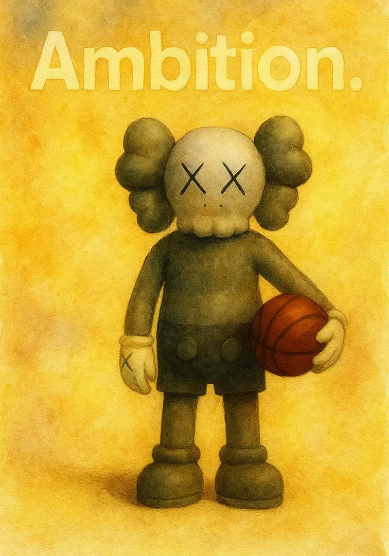 ambitie grappige pop basketbal canvas met Baklijst van cepeducks