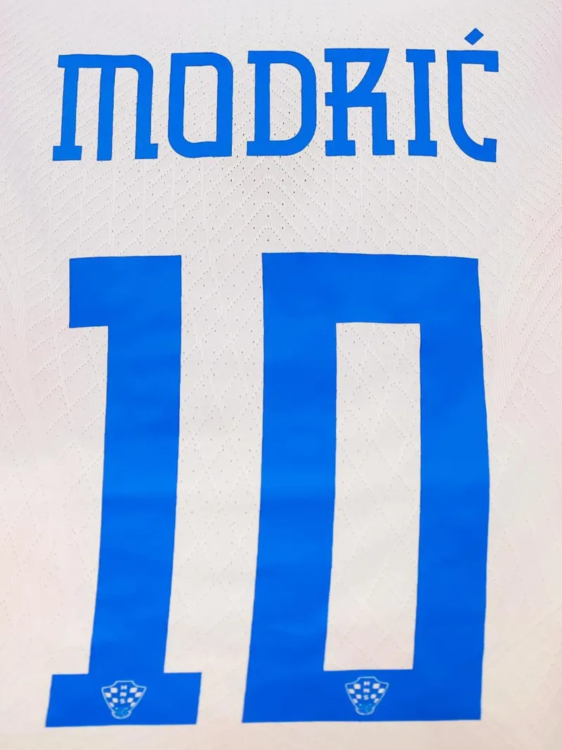 Kroatië Nationaal Elftal Trui Nummer 10 Modrić canvas met Baklijst van dark eagle