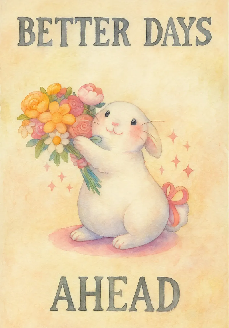 better days ahead funny rabbit canvas with Floater frame by cepeducks