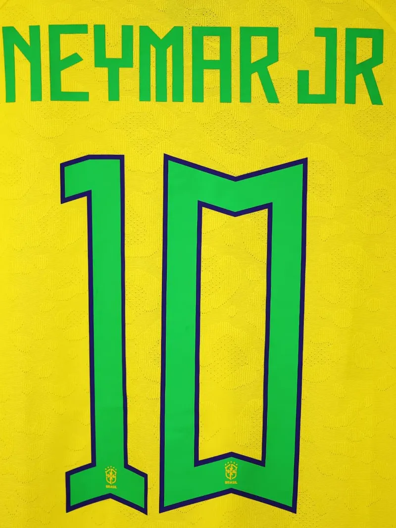 Brazilië Elftal Trui Nummer 10 Neymar Jr canvas met Baklijst van dark eagle