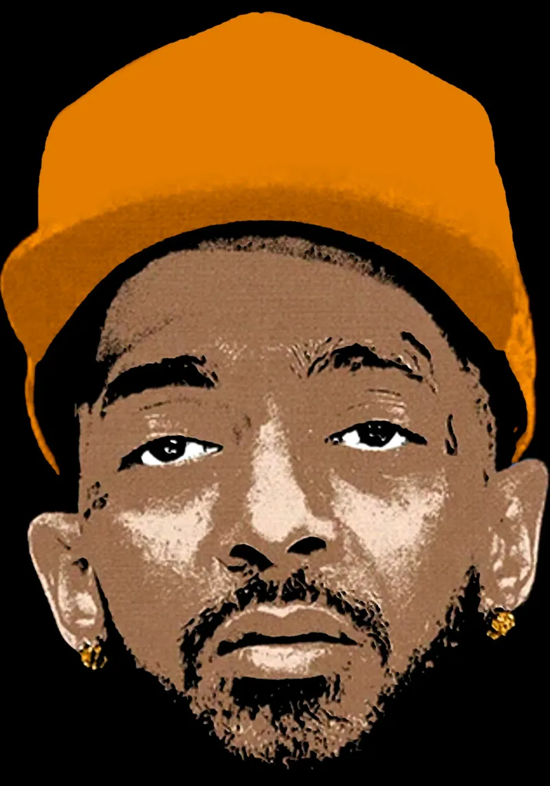 Silhouette Face Nipsey Hussle Leinwand mit Schattenfugenrahmen von itzmyui