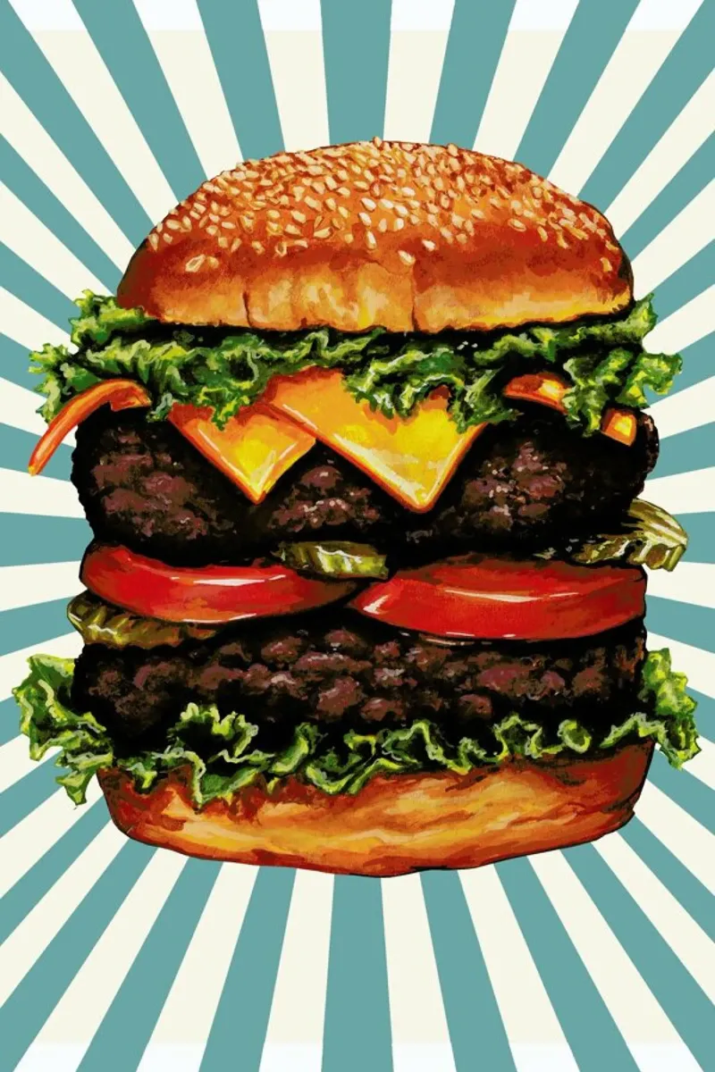 Double Cheeseburger pellicola backlit da Kelly Gilleran