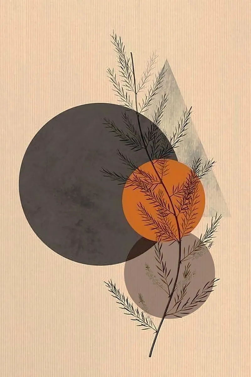 circle shape branch canvas with Floater frame by huminity