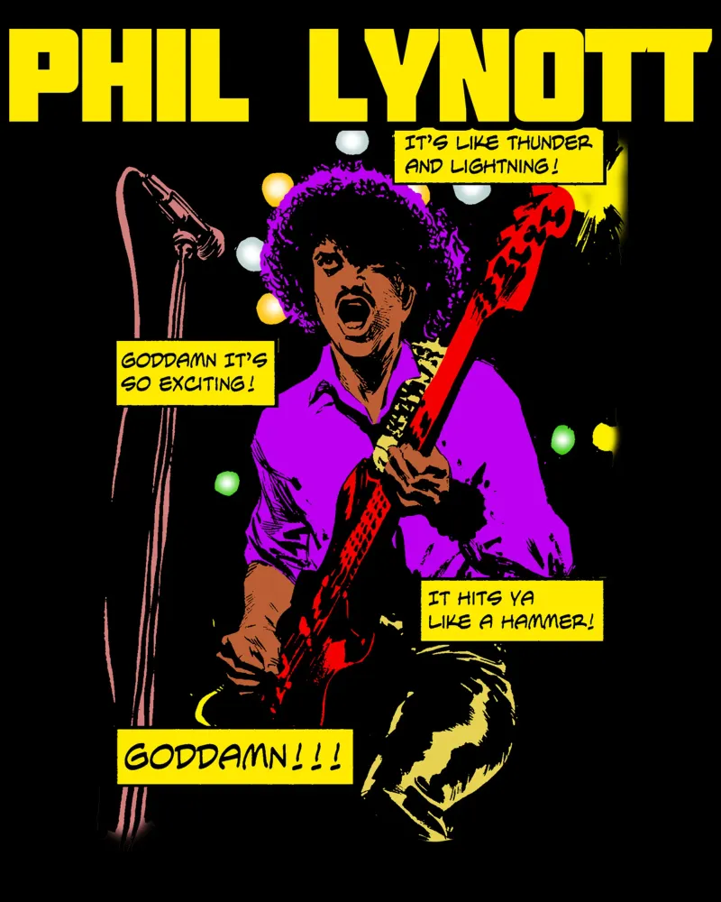 Phil Lynott Thin Lizzy poster da imstildreaming
