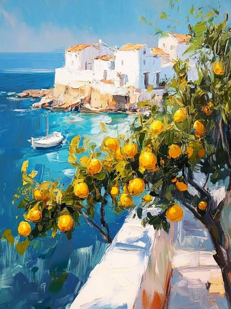 fruit and lake tela con Cornice a cassetta da firmana