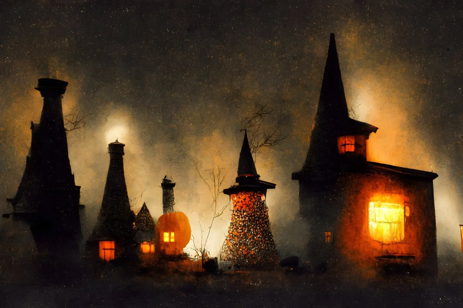 Spooky Village pellicola backlit da treechild