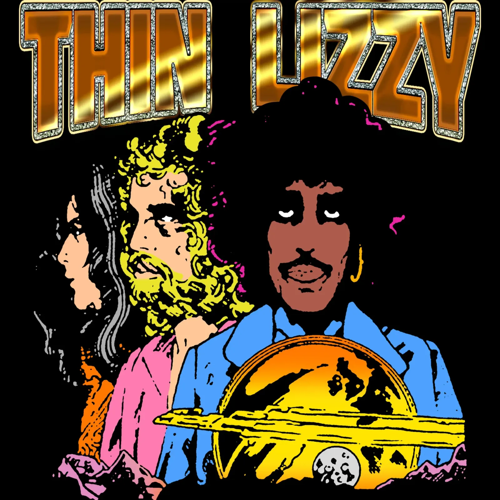 Silhouet Rok Thin Lizzy canvas met Baklijst van imstildreaming