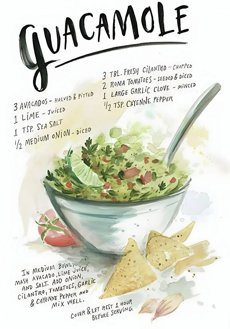 guacamole tela con Cornice a cassetta da Type & Tape