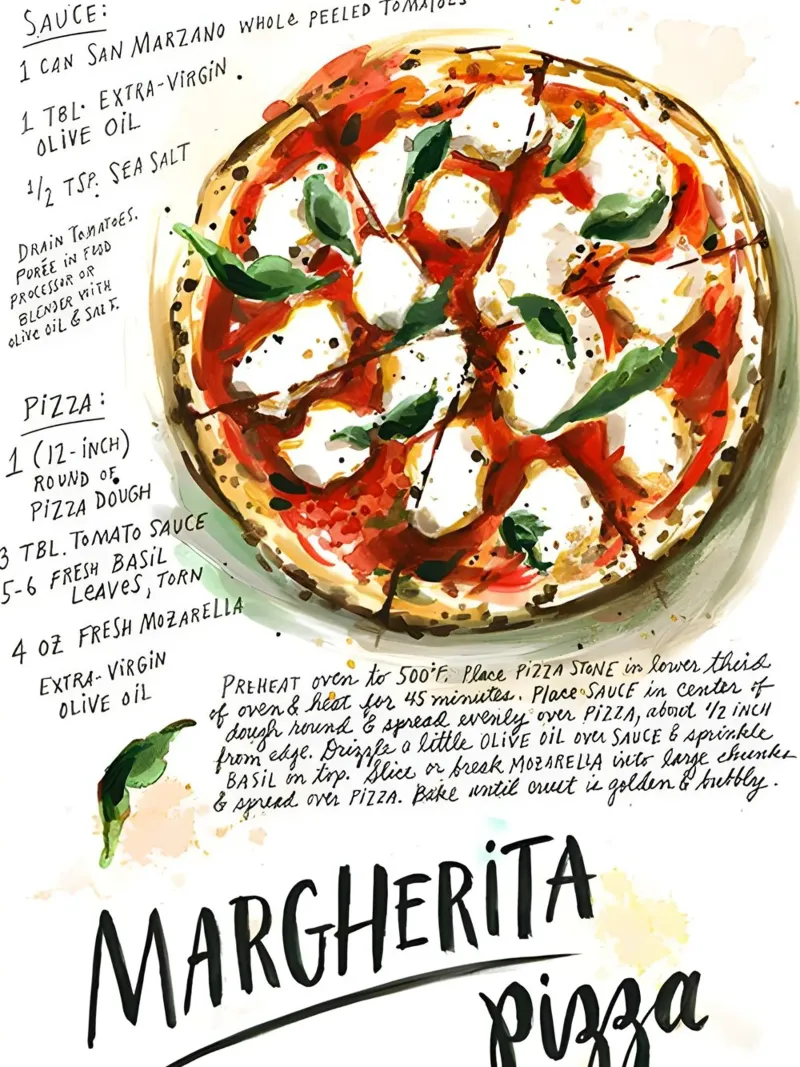 Margherita Pizza poster da Type & Tape