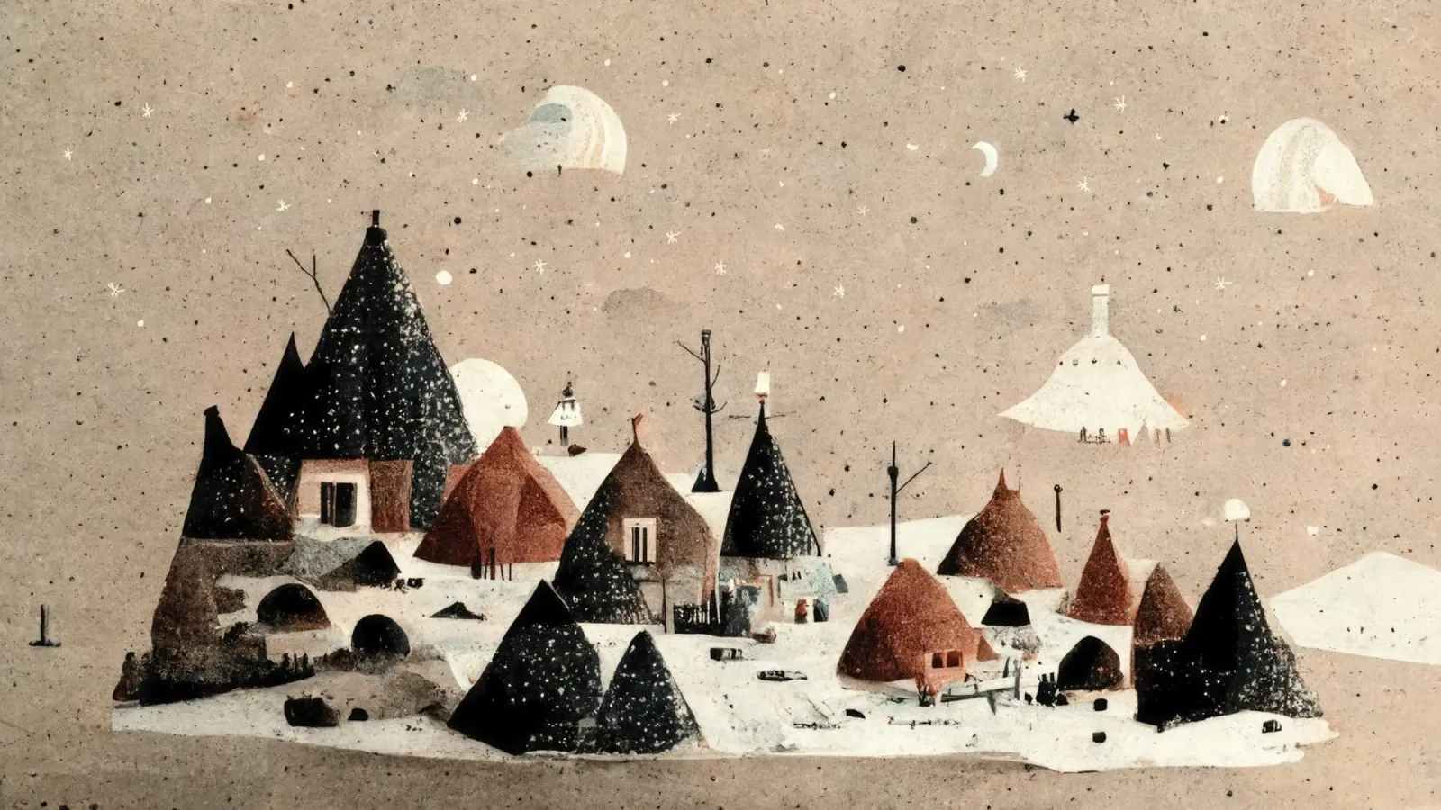Tiny Winter Village pellicola backlit da treechild