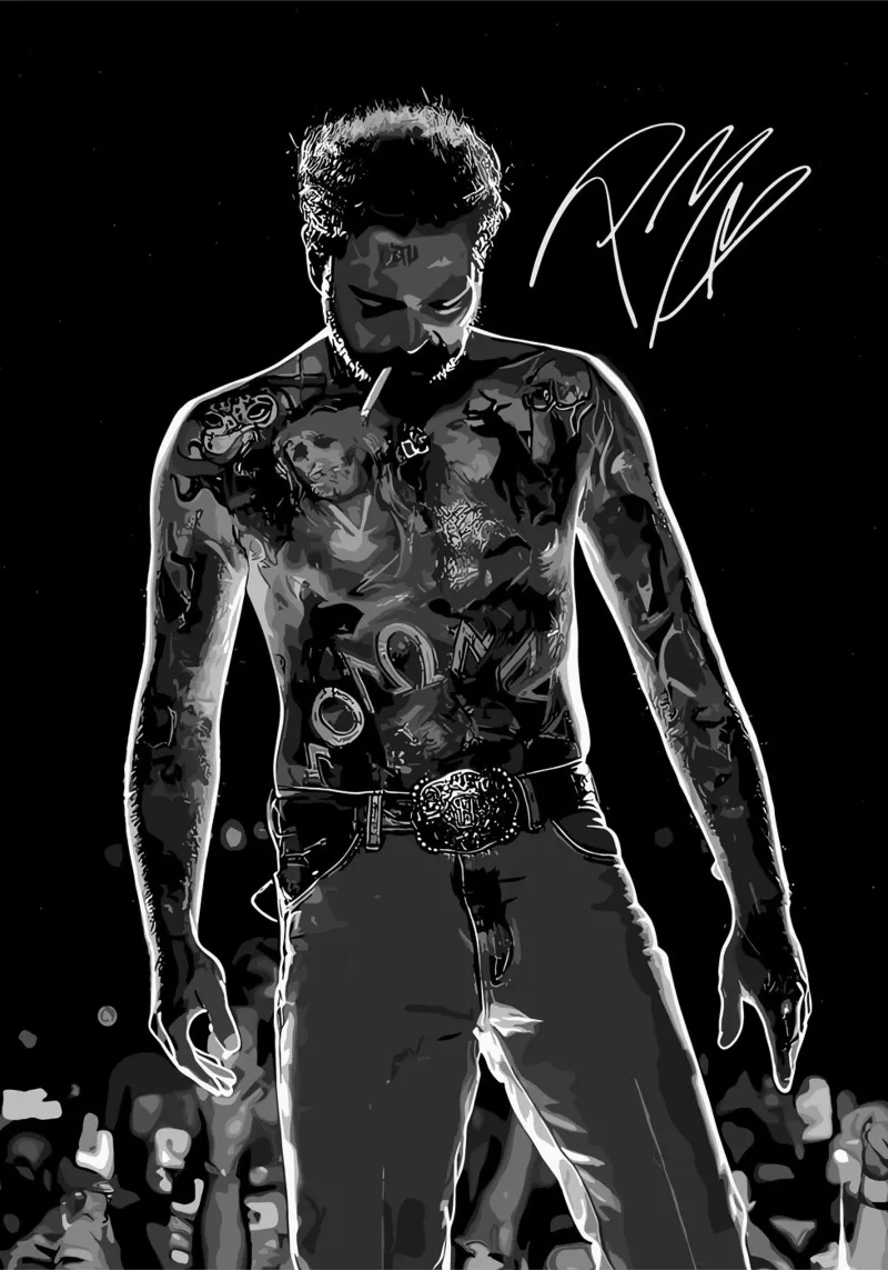 Post Malone alla folla tela con Cornice a cassetta da shiners