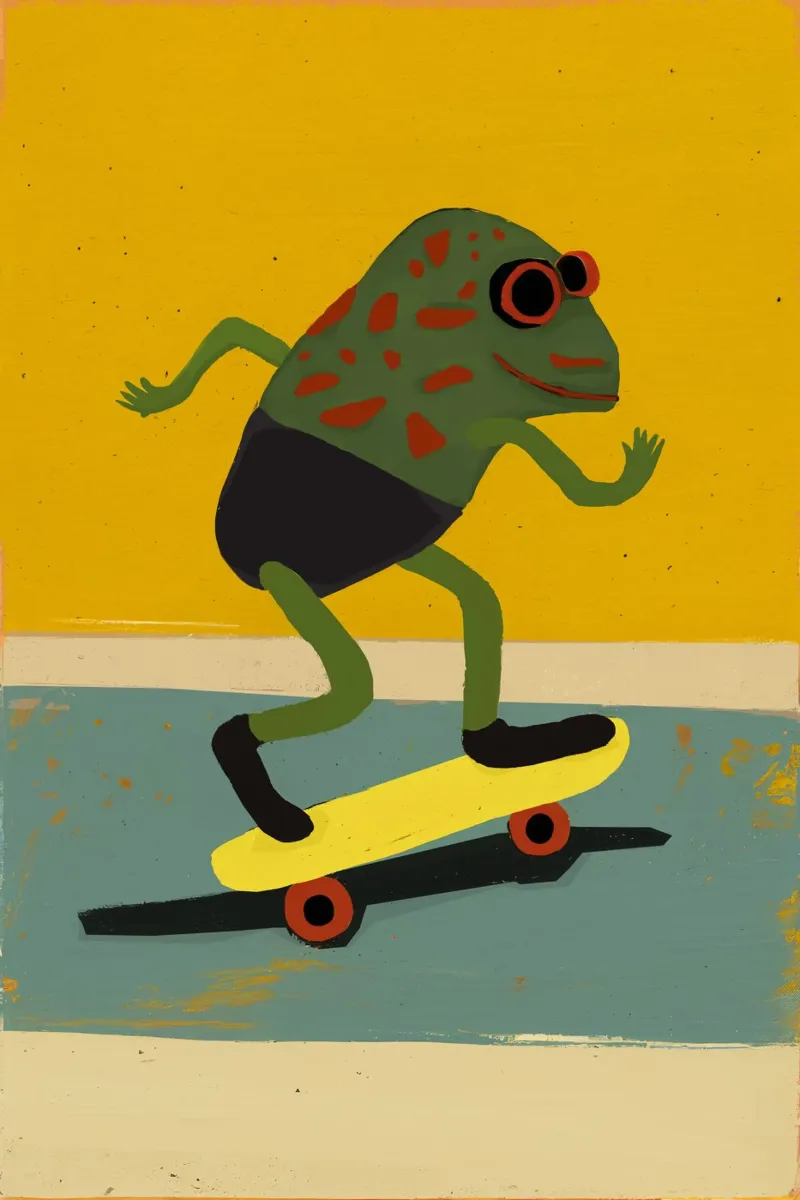 Skating Frog pellicola backlit da treechild