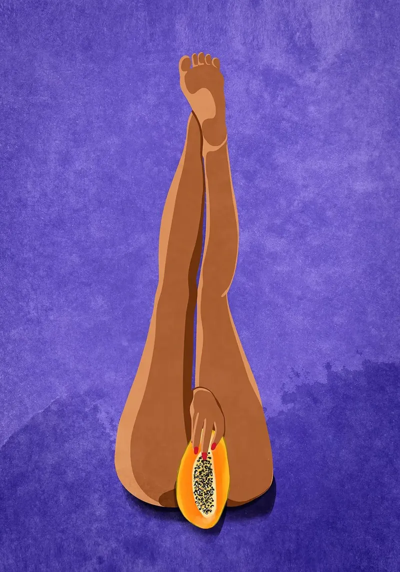 Papaya e gambe poster da mesa