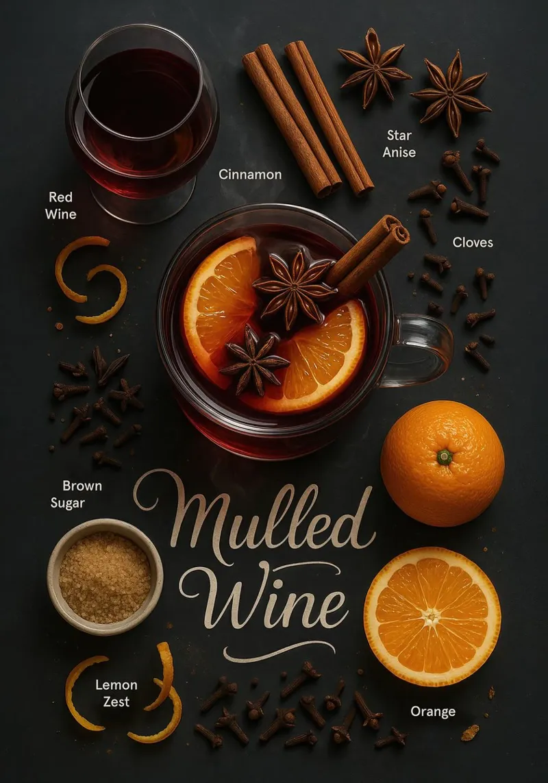 Poster sul vin brulé - Caldo cocktail invernale a base di vino rosso tela con Cornice a cassetta da mesa