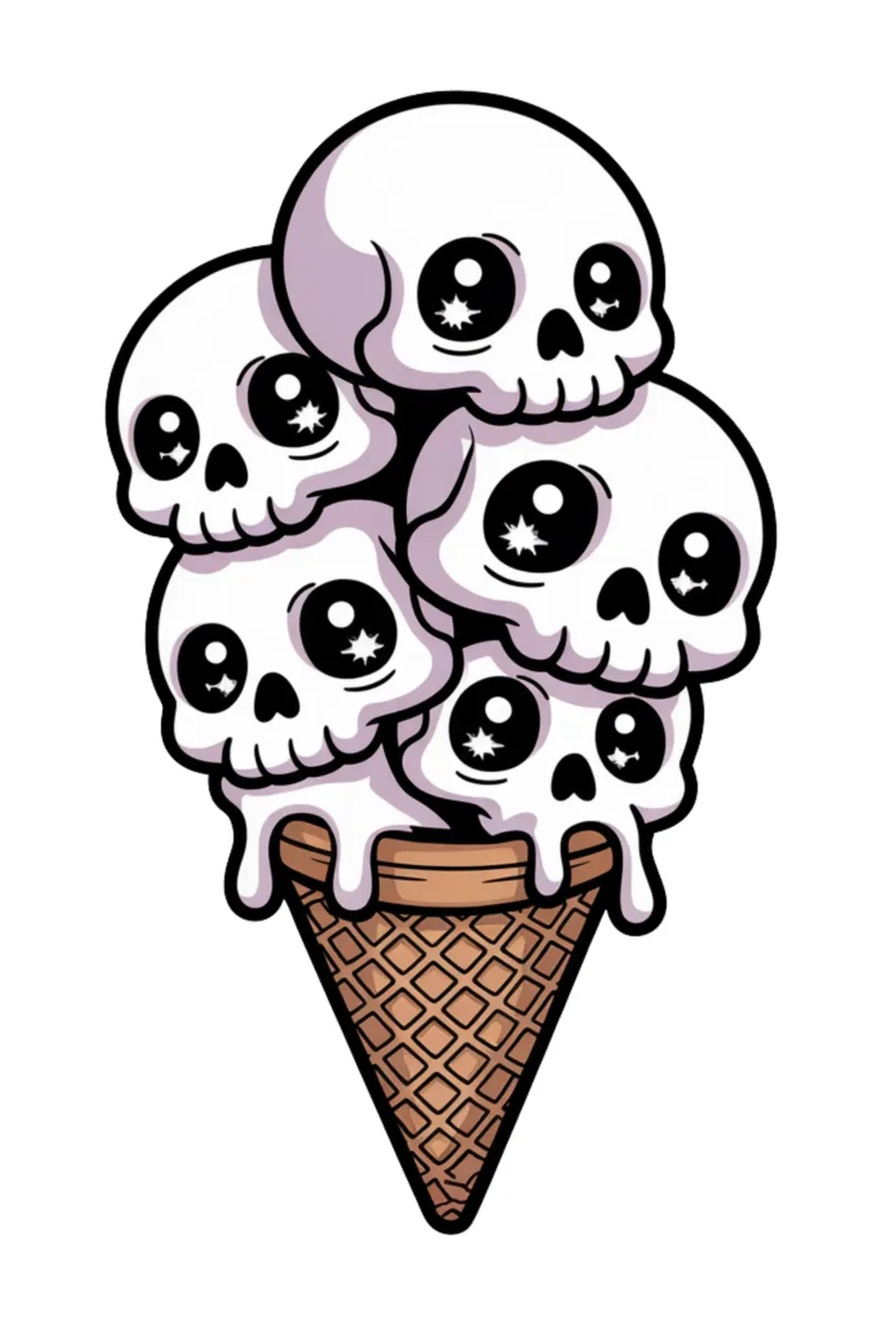 Skull Ice Cream tela con Cornice a cassetta da Sasyall Graphics