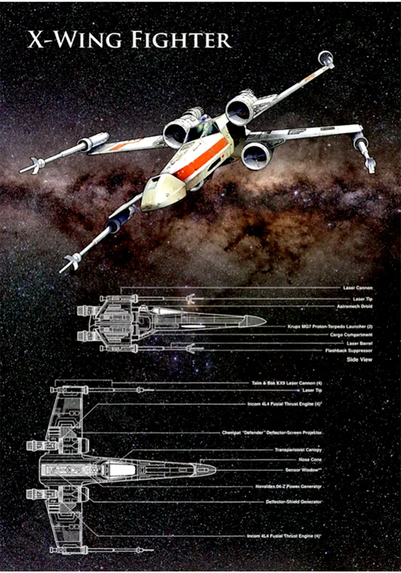 X - Wing Figther Essentieel T-shirt canvas met Baklijst van jamsa_ve