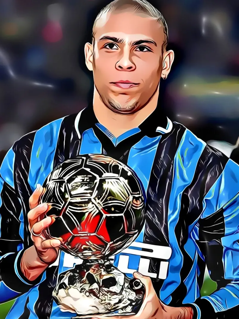 Ronaldo Nazario: Vincitore del Pallone d'Oro con il Milan poster da dark eagle