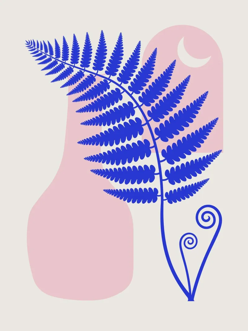 Interni rosa boho poster con telaio in legno da Little Dean