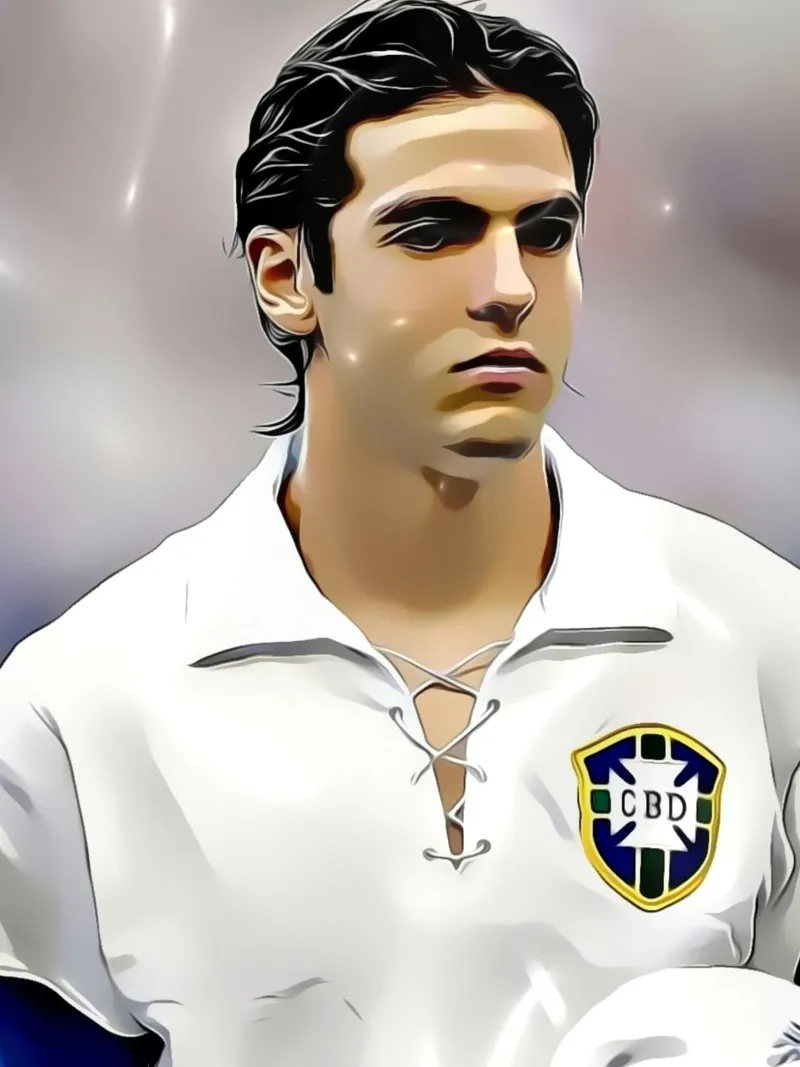 Un portrait élégant de Ricardo Kaka dans son maillot du Brésil poster avec cadre en plastique de dark eagle