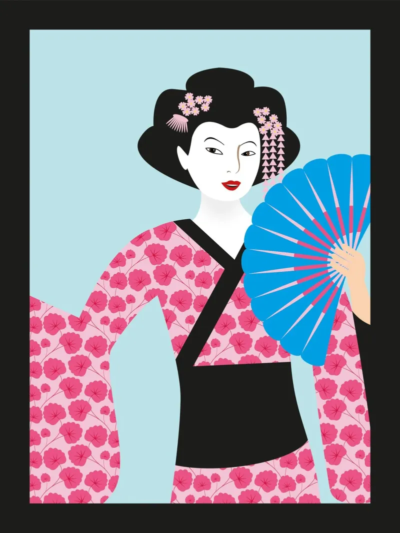 Geisha #2 tela con Cornice a cassetta da kathrinmay