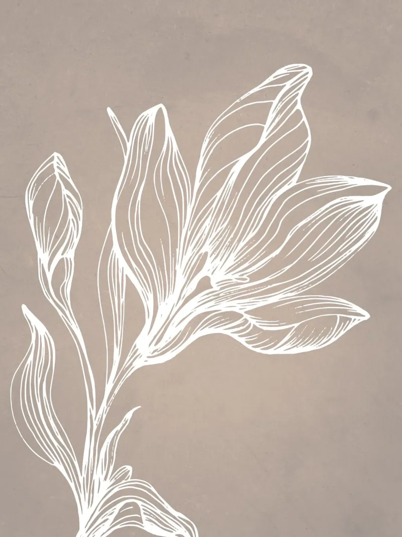 Piante in grigio tela con Cornice a cassetta da WijdevenPrints
