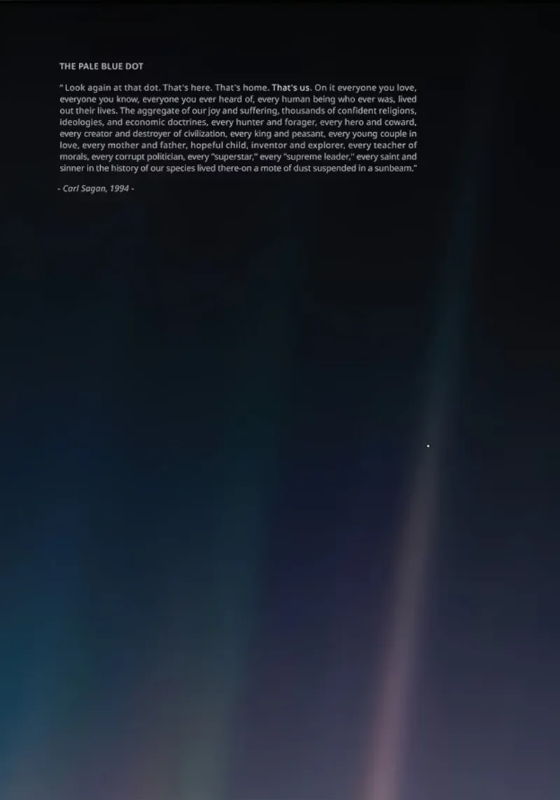 Carl Sagan Punto blu pallido tela con Cornice a cassetta da mary shop
