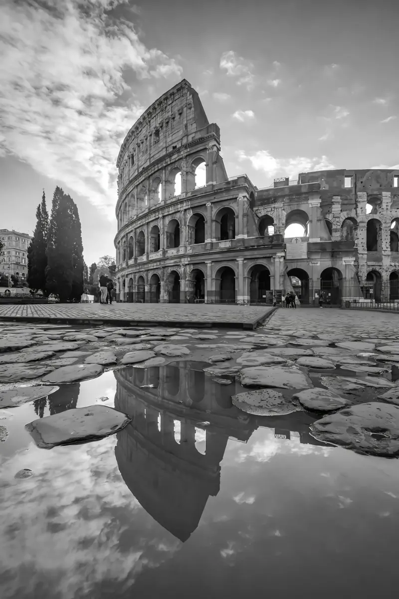 Colosseo all'alba, Roma, Italia tela con Cornice a cassetta da mary shop
