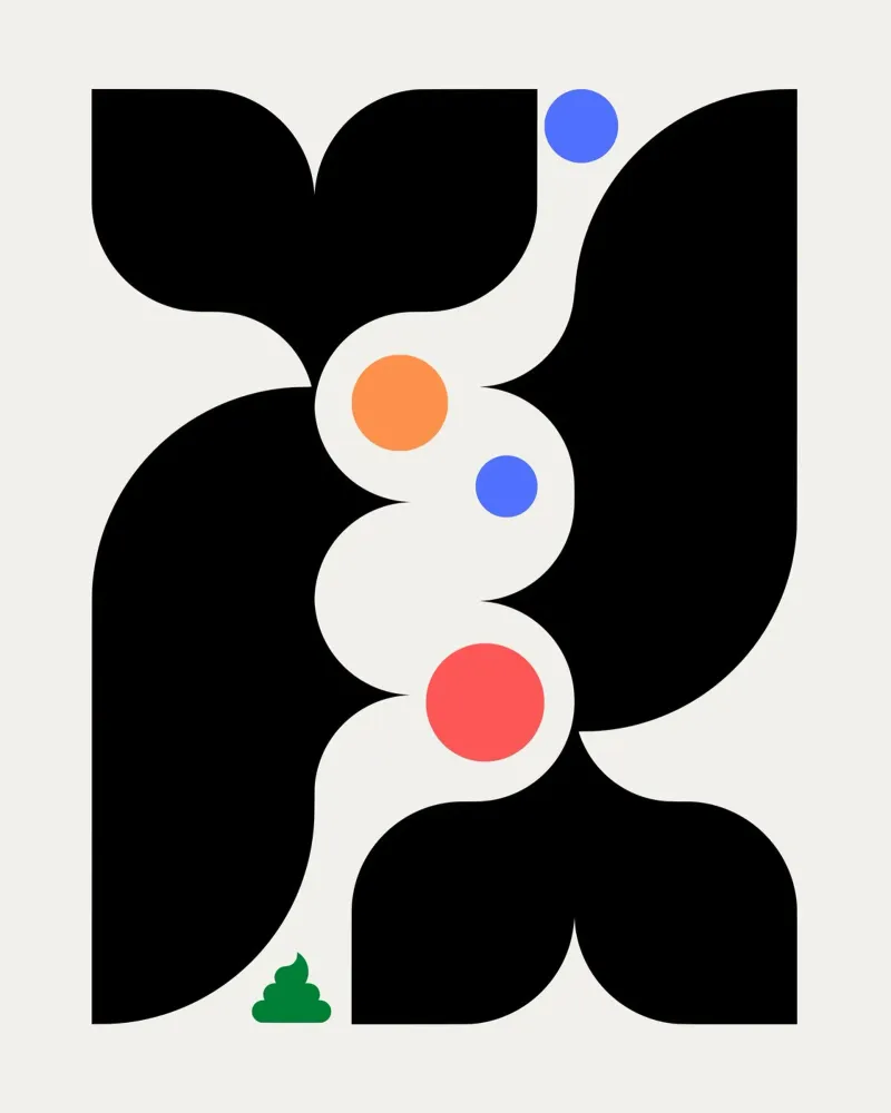Digestive system canvas with Floater frame by Little Dean