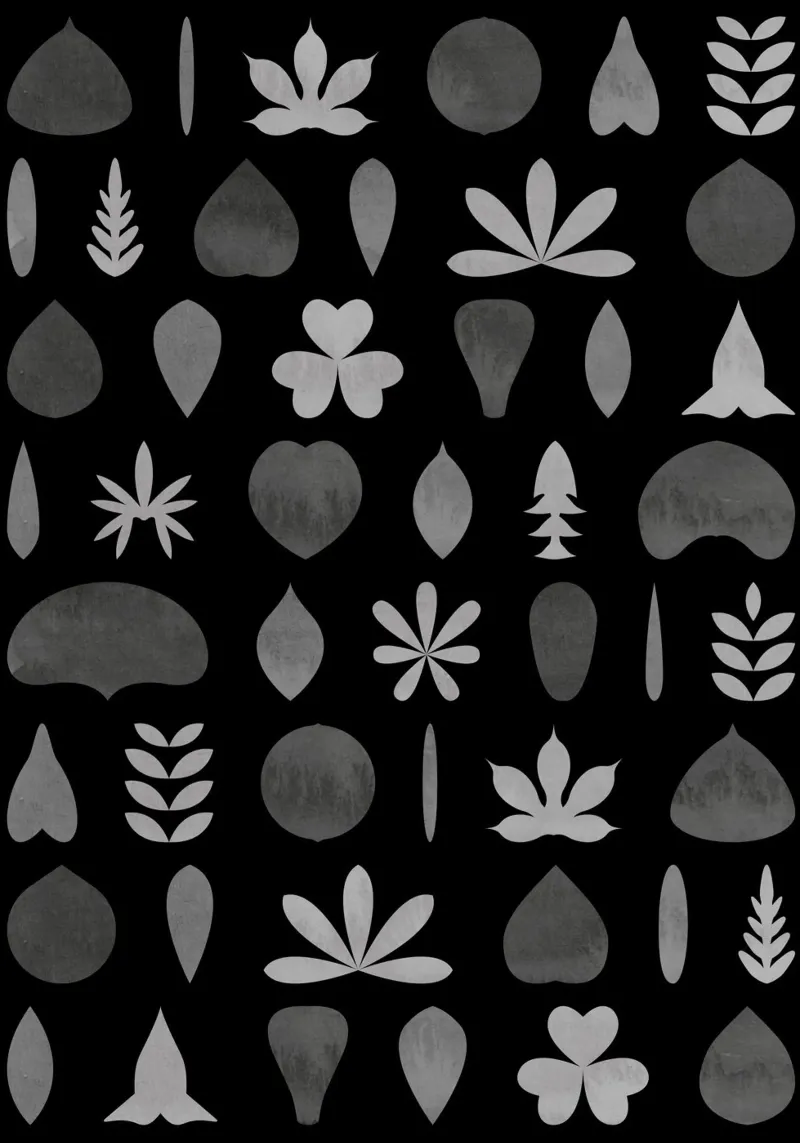 Leaf Shapes and Arrangements #3 poster con telaio in legno da kathrinmay