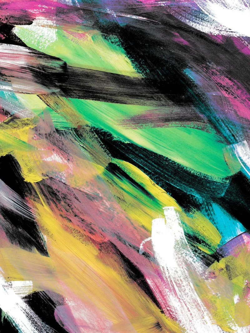 Abstract Artwork Colourful #1 Leinwand mit Schattenfugenrahmen von kathrinmay