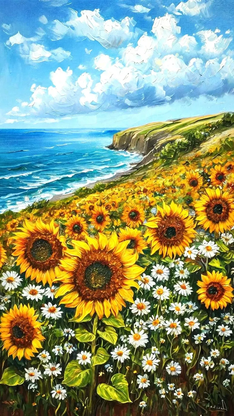 sunflower in island tela con Cornice a cassetta da chaodays