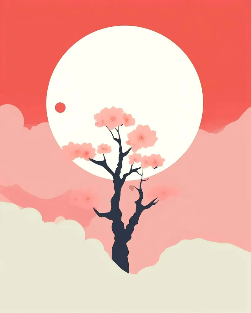 pink gradient cloud poster con telaio in alluminio da throme