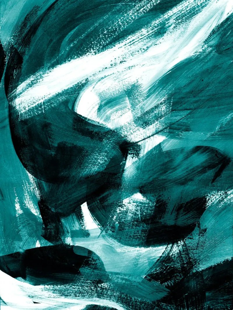 Abstract Artwork Petrol #1 poster con telaio in alluminio da kathrinmay