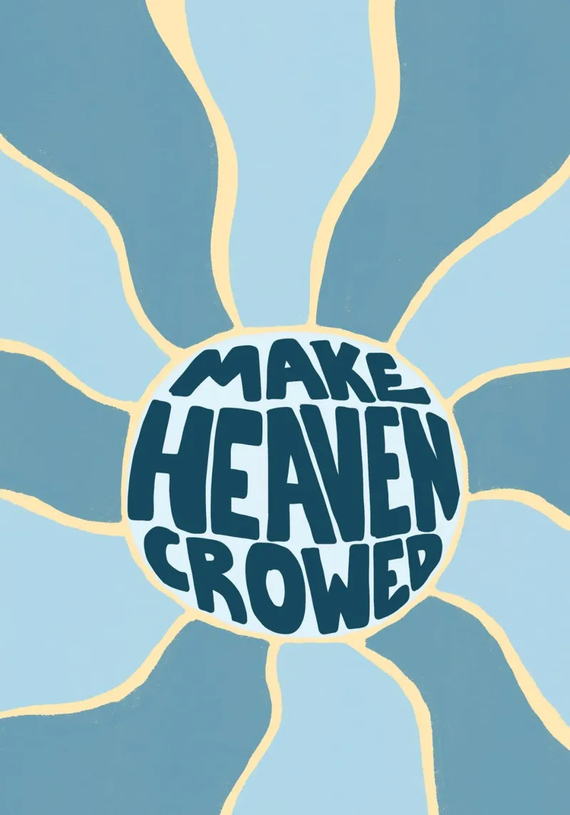 Make Heaven Crowded, cartel cristiano lienzo con Marco flotante de vintagepod