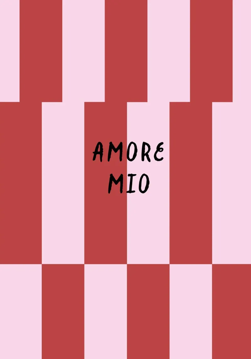 Amore mio Stripes tela con Cornice a cassetta da Poster Print Studio