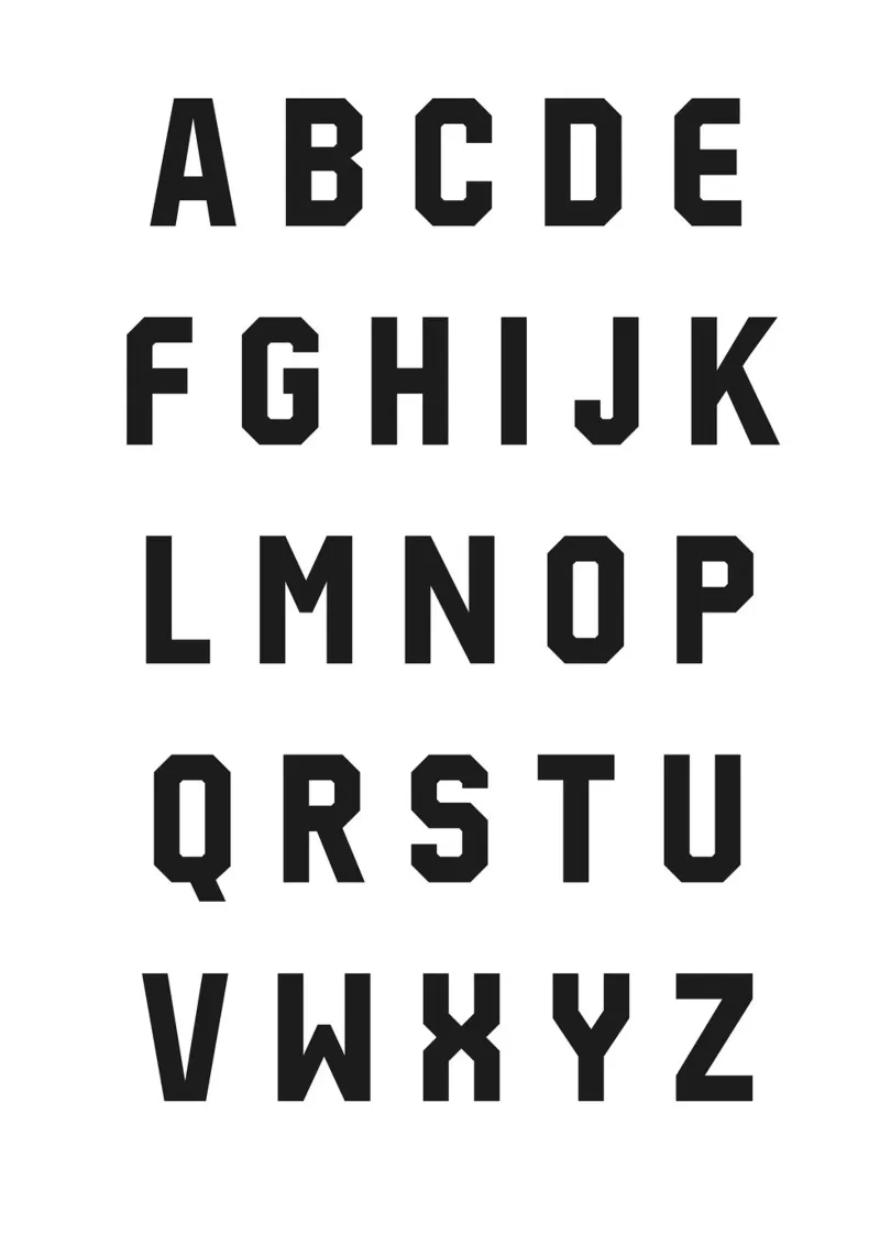 Typography Alphabet #2 poster con telaio in legno da kathrinmay