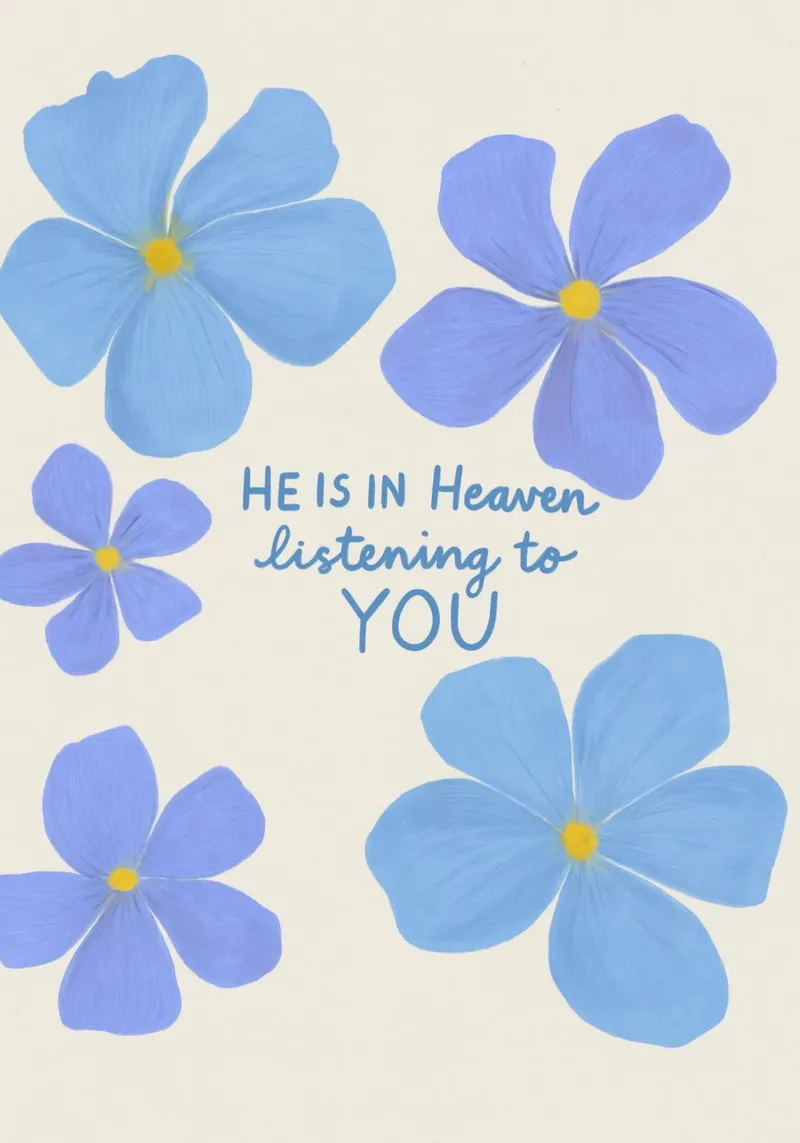 He Is in Heaven Listening to You Art canvas with Floater frame by vintagepod