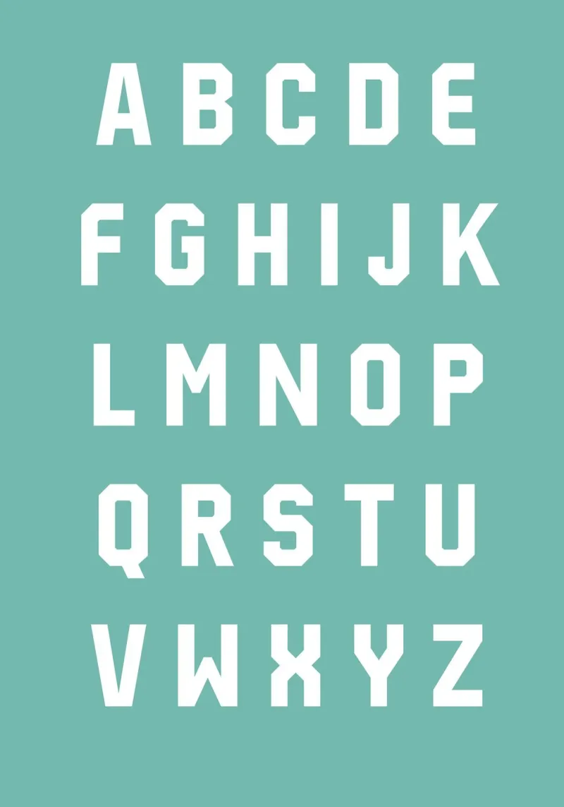 Typography Alphabet #5 tela con Cornice a cassetta da kathrinmay